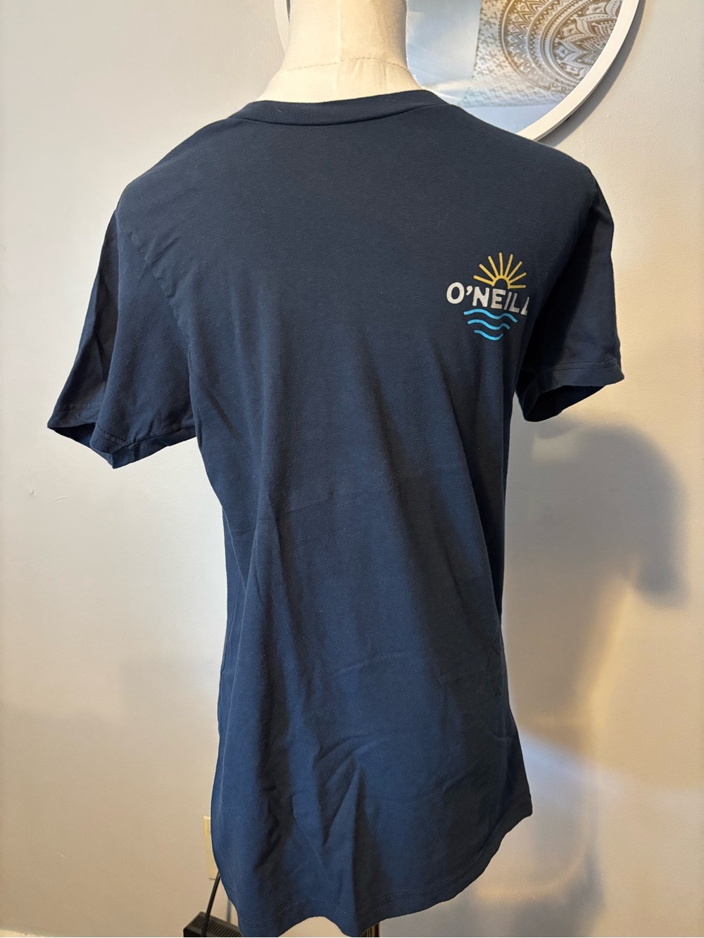 O'Neill Navy Short Sleeve Tee with Sun & Waves Graphic